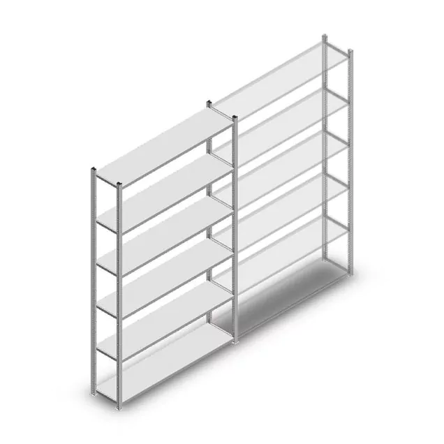 Legbordstelling Medium Duty 2200x1300x300mm (hxbxd) 6 niveaus verzinkt beginsectie