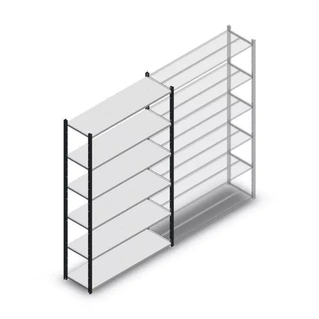 Legbordstelling Medium Duty 2000x850x400mm (hxbxd) 6 niveaus antraciet beginsectie