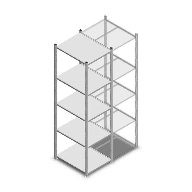 Legbordstelling Medium Duty 2200x550x700mm (hxbxd) 5 niveaus verzinkt beginsectie