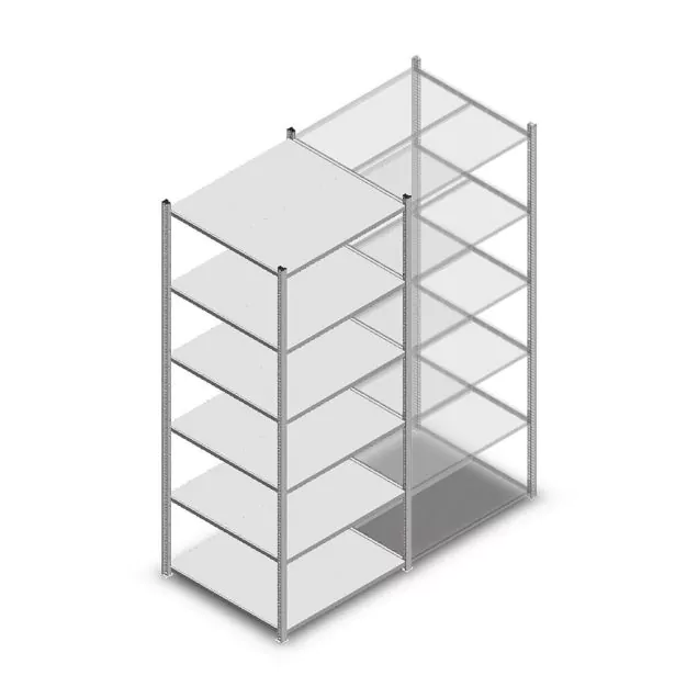 Legbordstelling Light Duty 2000x850x800mm (hxbxd) 6 niveaus beginsectie