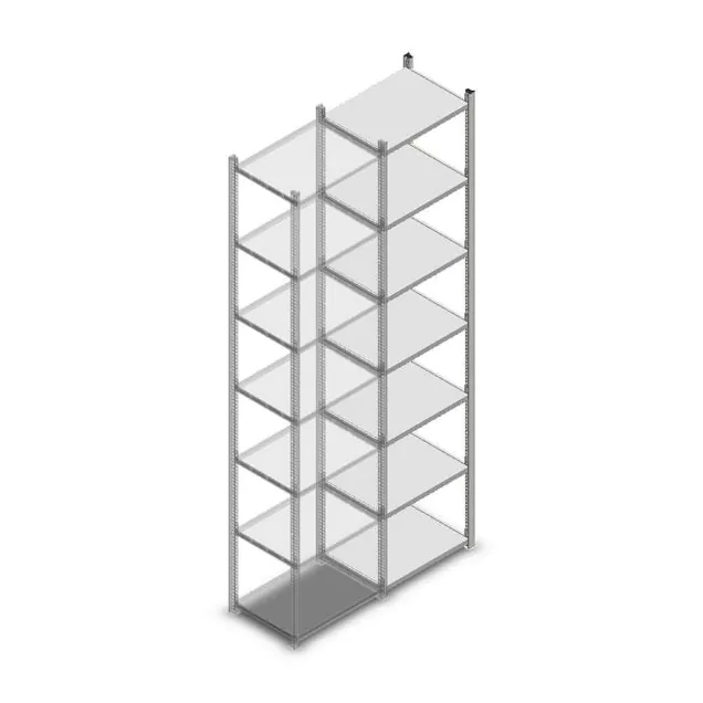 Legbordstelling Light Duty 2500x550x400mm (hxbxd) 7 niveaus aanbouwsectie
