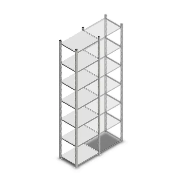 Legbordstelling Light Duty 2500x550x400mm (hxbxd) 7 niveaus beginsectie