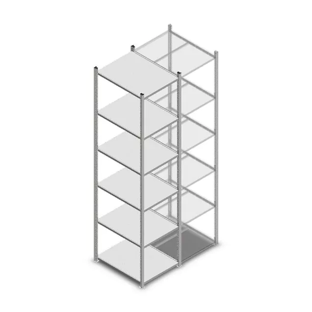 Legbordstelling Medium Duty 3000x550x700mm (hxbxd) 6 niveaus verzinkt beginsectie