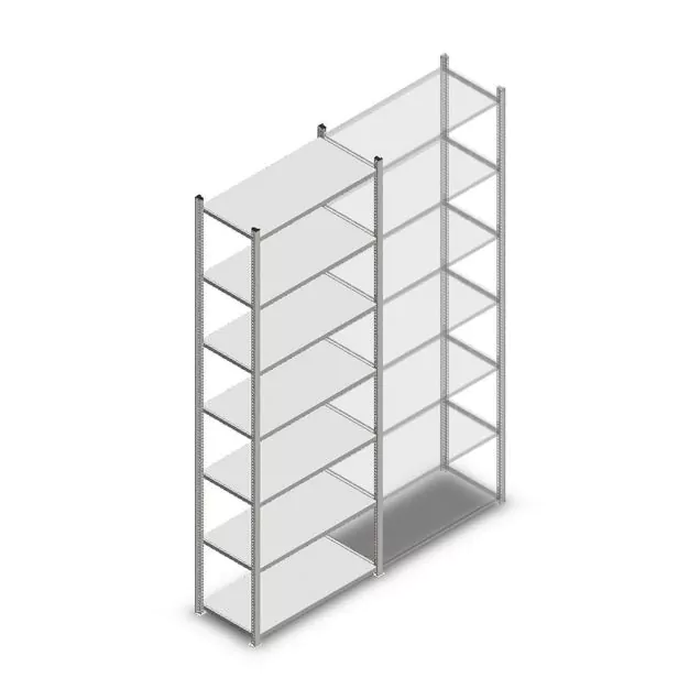 Legbordstelling Light Duty 2500x850x400mm (hxbxd) 7 niveaus beginsectie