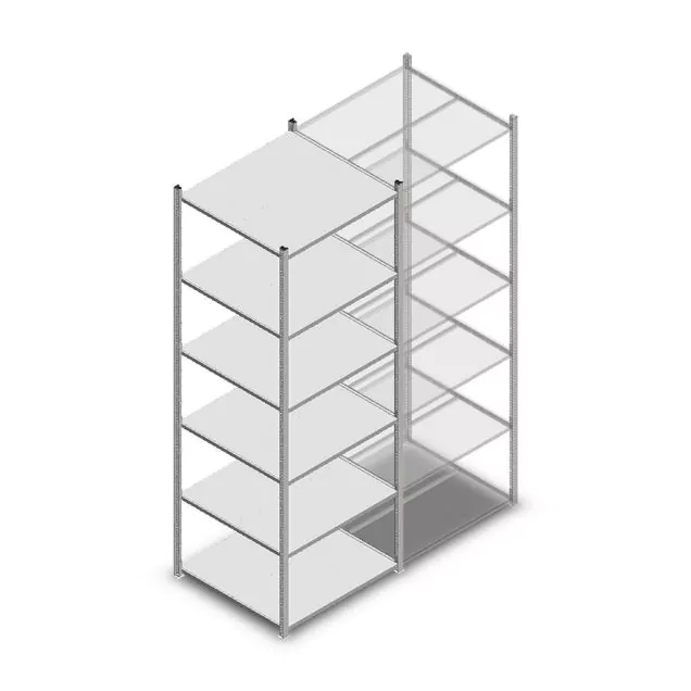 Legbordstelling Medium Duty 3000x850x800mm (hxbxd) 6 niveaus verzinkt beginsectie