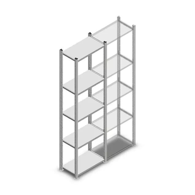 Legbordstelling Light Duty 2000x550x300 mm (hxbxd) 5 niveaus beginsectie