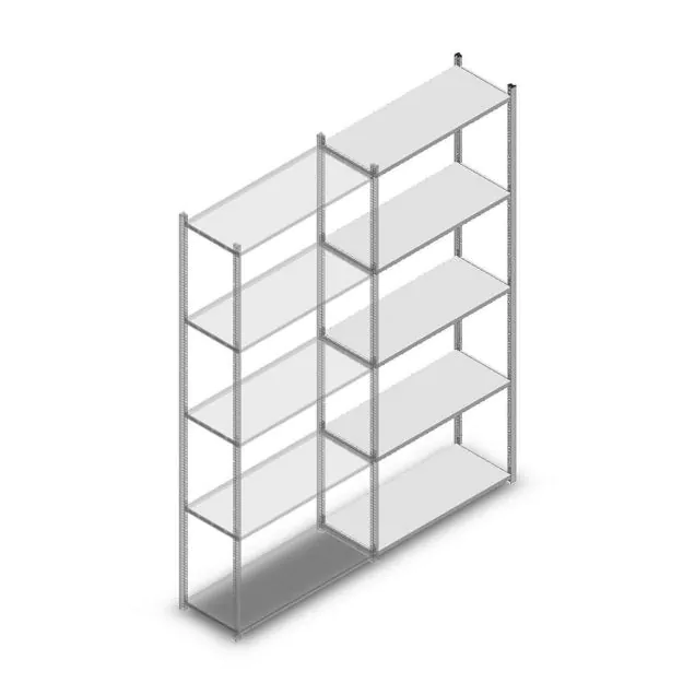 Legbordstelling Light Duty 2500x1000x400 mm (hxbxd) 5 niveaus aanbouwsectie