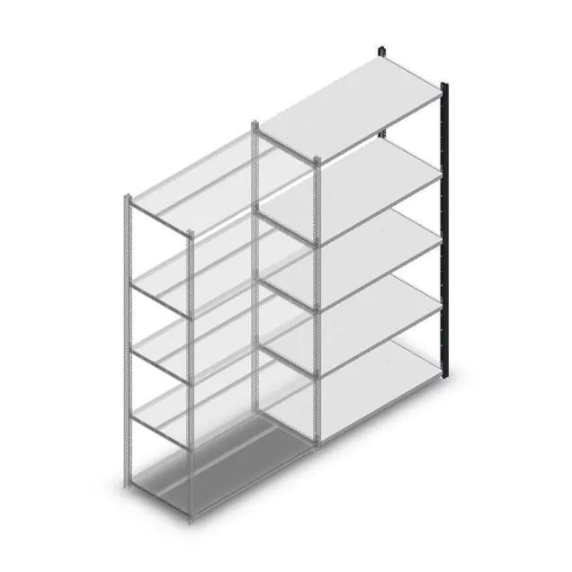 Legbordstelling Medium Duty 2000x1000x500 mm (hxbxd) 5 niveaus antraciet aanbouwsectie
