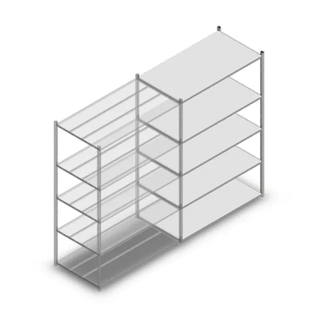 Legbordstelling Medium Duty 2000x1300x700 mm (hxbxd) 5 niveaus verzinkt aanbouwsectie