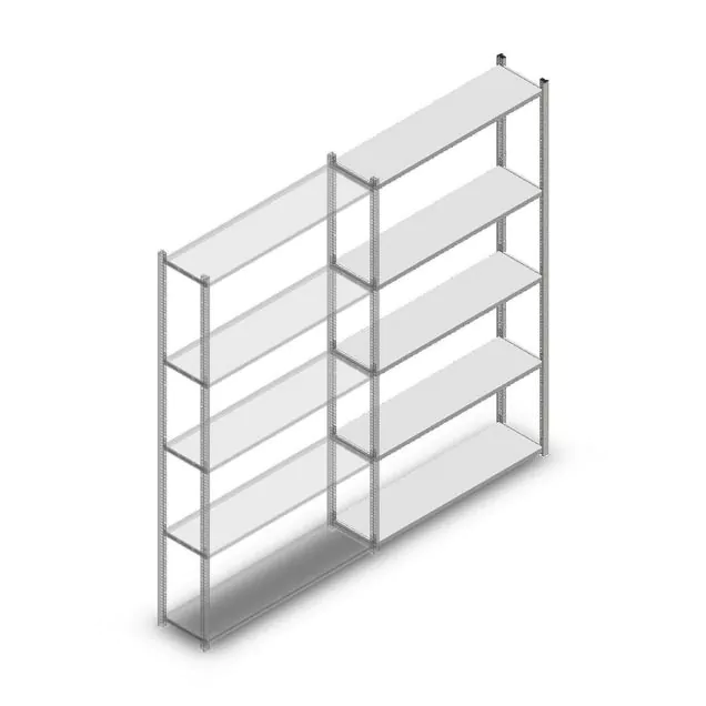Legbordstelling Medium Duty 2200x1150x300 mm (hxbxd) 5 niveaus verzinkt aanbouwsectie