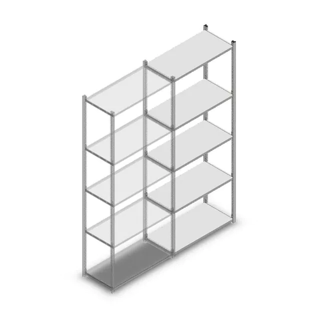 Legbordstelling Medium Duty 2200x850x400 mm (hxbxd) 5 niveaus verzinkt aanbouwsectie
