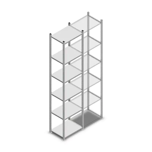 Legbordstelling Medium Duty 2500x550x400 mm (hxbxd) 6 niveaus verzinkt beginsectie
