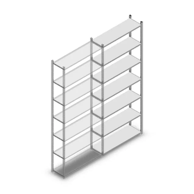 Legbordstelling Medium Duty 3000x1000x300 mm (hxbxd) 7 niveaus verzinkt aanbouwsectie