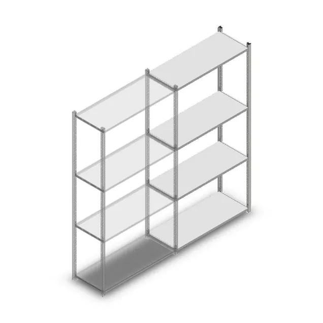Legbordstelling Medium Duty 2000x1000x400 mm (hxbxd) 4 niveaus verzinkt aanbouwsectie