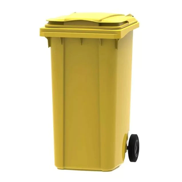 Afvalcontainer, mobiele rolcontainer 240 liter geel