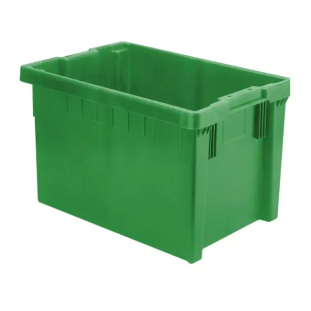 Stapelbare, nestbare euronorm bak LB 600x400x350 mm (lxbxh) groen