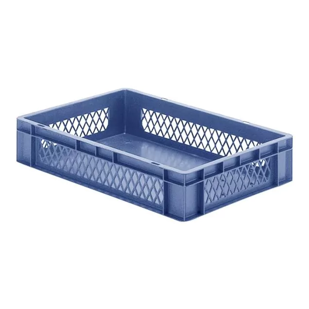 Stapelbare transportkrat TK1 600x400x120 mm (lxbxh) blauw