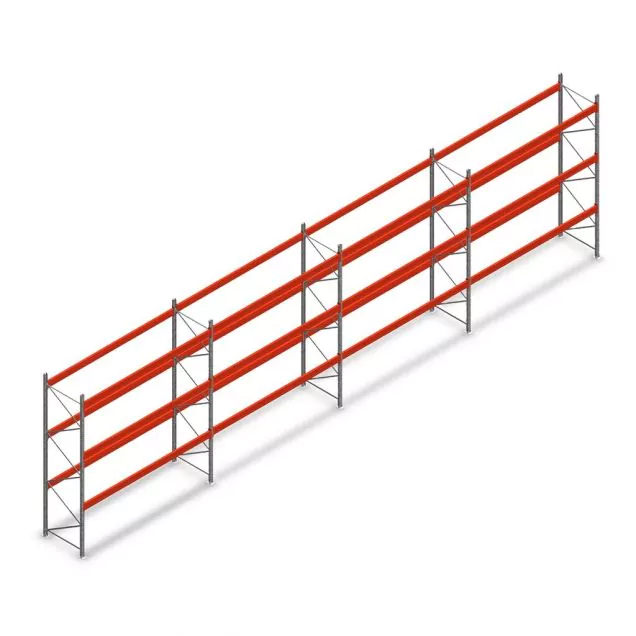 Voordeelrij gebruikte Stow palletstelling 3000x11300x1100mm (hxbxd) 3 niveaus