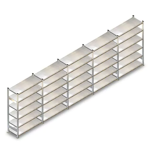 Voordeelrij gebruikte Schaefer R3000 legbordstelling 2300x6580x800mm (hxbxd) 6 niveaus