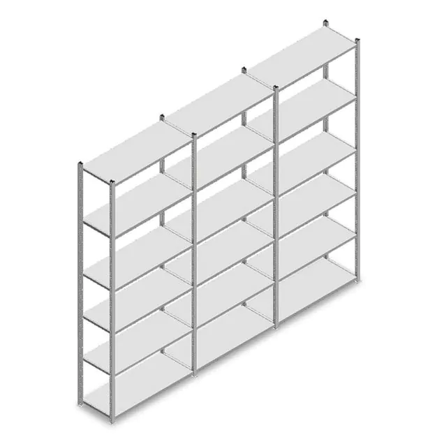 Voordeelrij legbordstelling Light Duty 2500x3000x400 mm (hxbxd) 6 niveaus