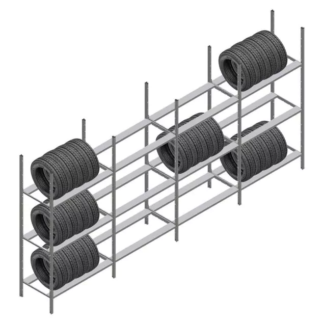 Voordeelrij bandenstelling Medium Duty 2000x4000x700 mm (hxbxd) 3 niveaus