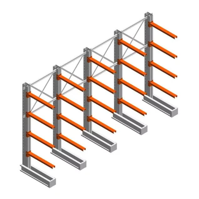 Voordeelrij medium draagarmstelling IT enkelzijdig 2455x4000x800 mm (hxbxd) 4 niveaus