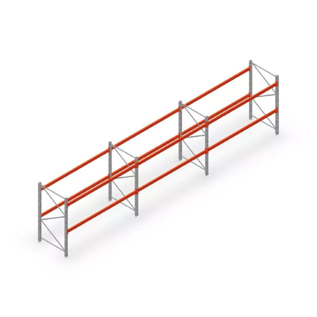 Voordeelrij palletstelling AR T2 2000x8420x1100 mm (hxbxd) 2 niveaus 1820kg/niv met voorgemonteerde frames