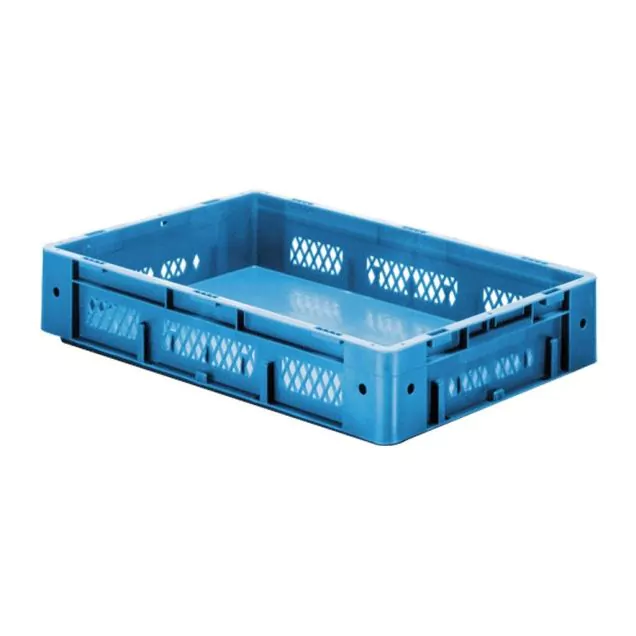 Zware stapelbare transportkrat VTK1 600x400x120 mm (lxbxh) blauw