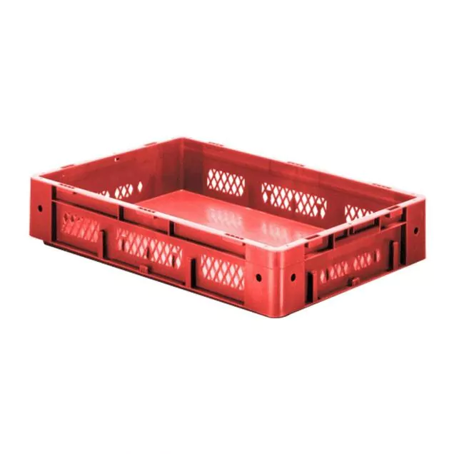Zware stapelbare transportkrat VTK1 600x400x120 mm (lxbxh) rood