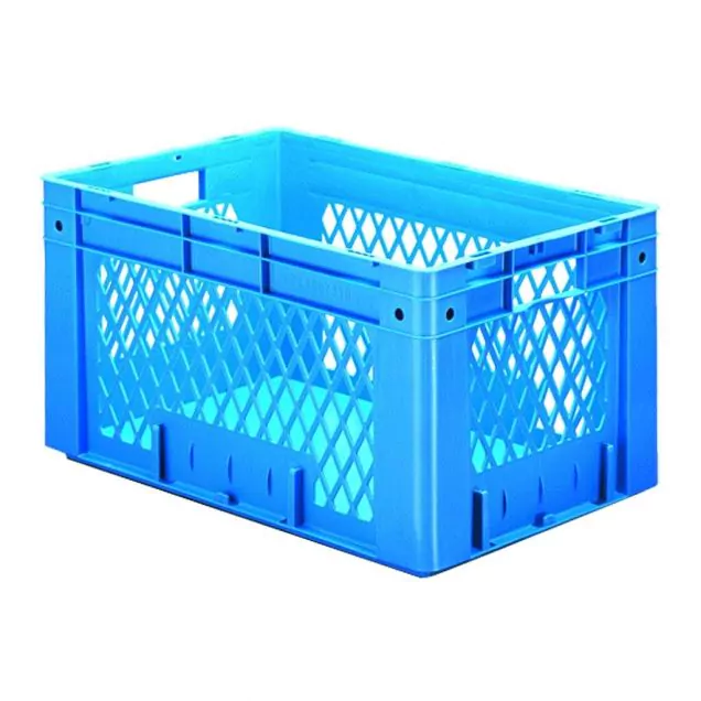 Zware stapelbare transportkrat VTK1 600x400x320 mm (lxbxh) blauw