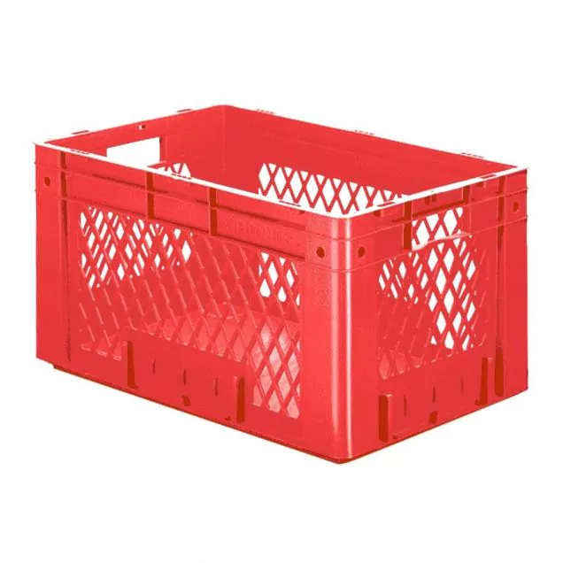 Zware stapelbare transportkrat VTK1 600x400x320 mm (lxbxh) rood